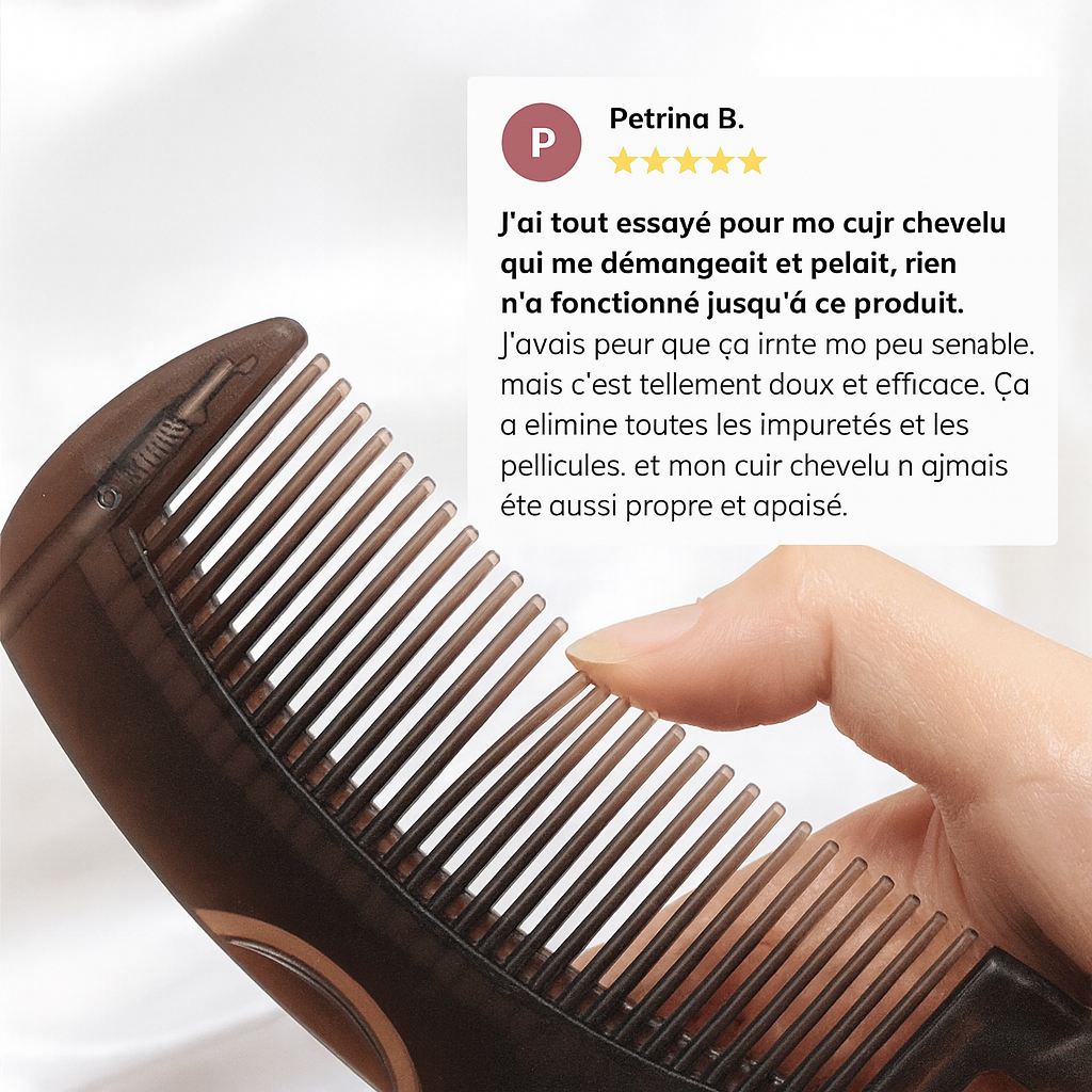 Peigne Détox Deravea™ – Élimine sébum, pellicules et résidus