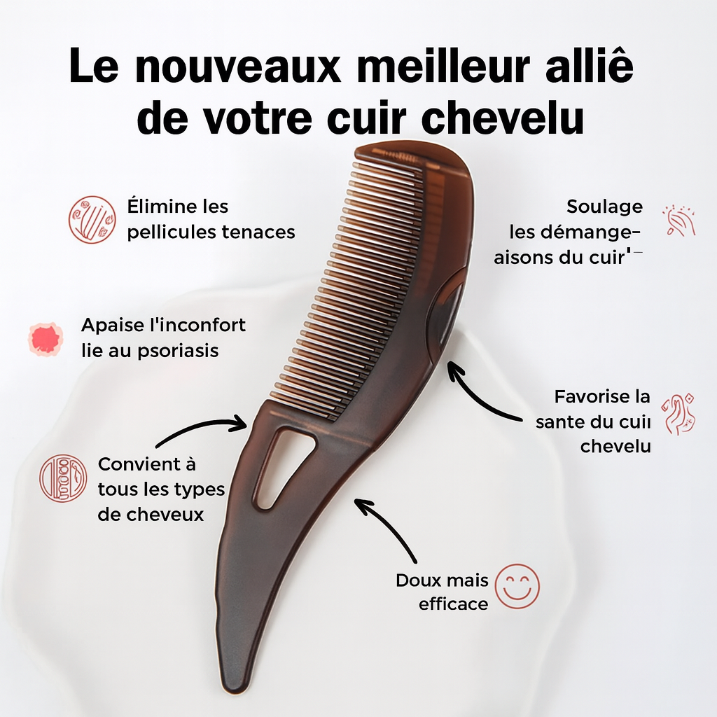 Peigne Détox Deravea™ – Élimine sébum, pellicules et résidus